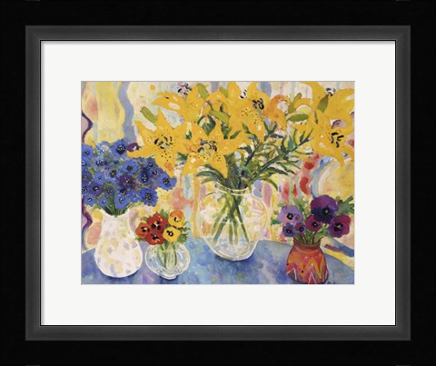 Framed Table Of Flowers Print