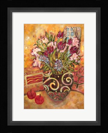 Framed Elyseium Vase Of Flowers Print