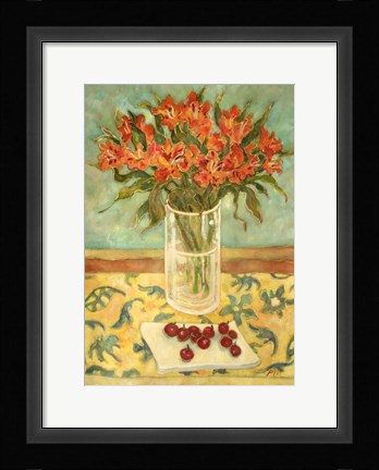Framed Orange Flowers Print