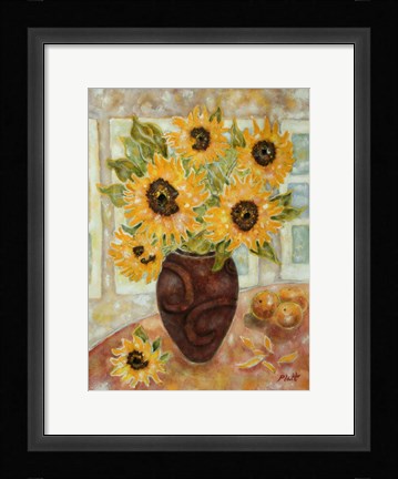 Framed Sunflowers And Satsumas Print
