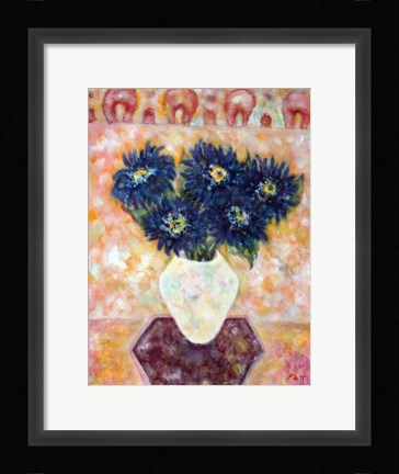 Framed Tropical Blue Print