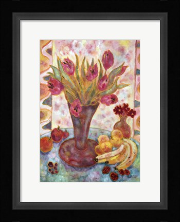 Framed Rose Tulips And Bananas Print