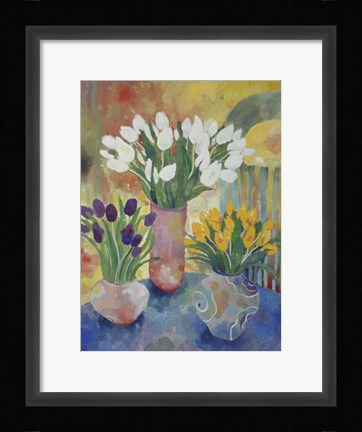 Framed Hand Painted Vases Print