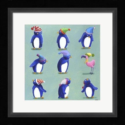 Framed Penguins Print