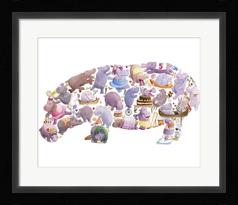 Framed Hippo Print