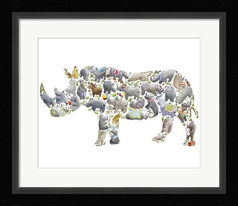 Framed Rhino Print