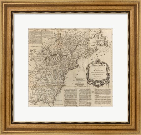 Framed North America 1755 Print
