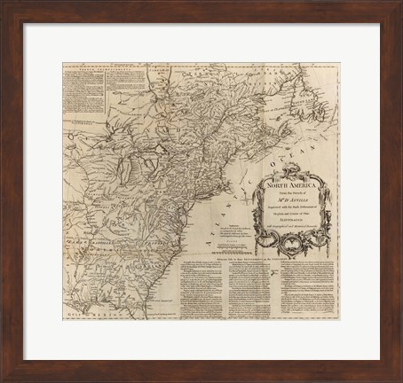 Framed North America 1755 Print