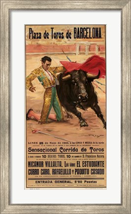 Framed Matador Barcelona I Print