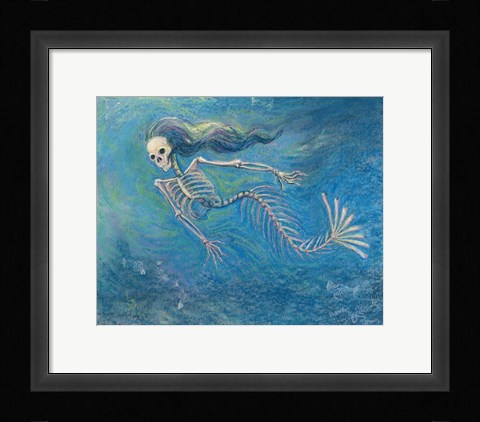 Framed Skelly Mermaid Print