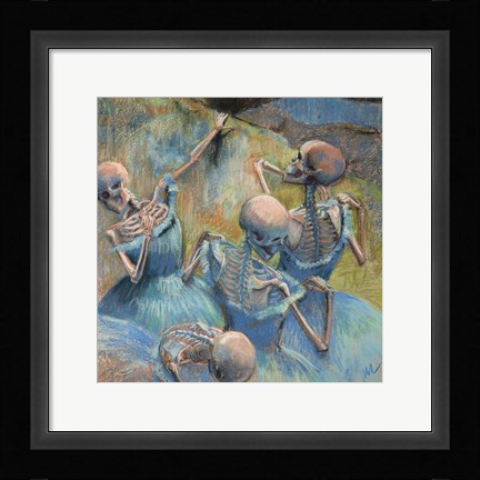 Framed Blue Skelly Dancers Print
