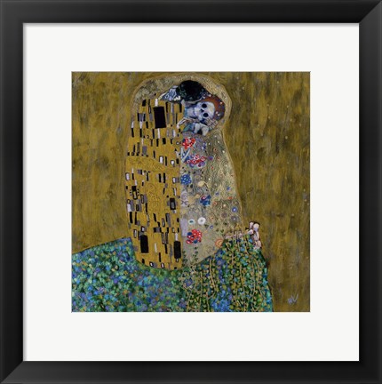 Framed Kiss (Skelly Lovers) Print