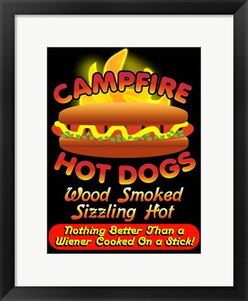 Framed Campfire Hot Dogs Print