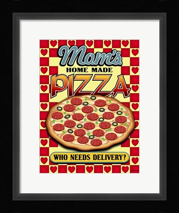 Framed Mom's Pizza Print