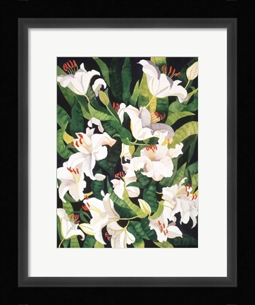 Framed White Lilies Print