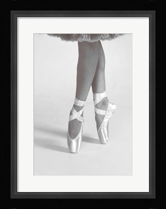 Framed Dancing En Pointe Black and White Print