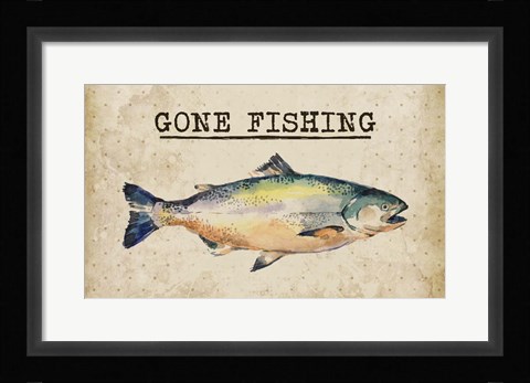 Framed Gone Fishing Salmon Color Print