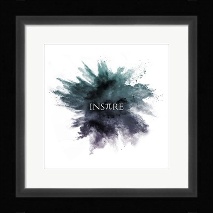 Framed Inspire Powder Explosion Green Print