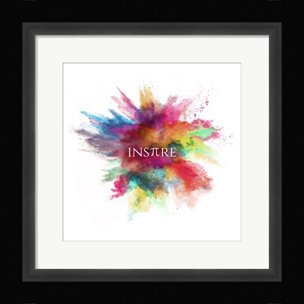 Framed Inspire Powder Explosion Rainbow Print