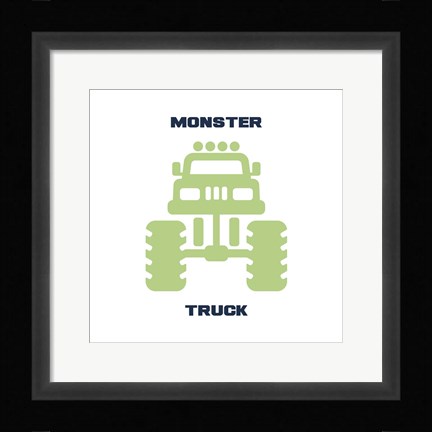 Framed Monster Truck Graphic Green Part II Print