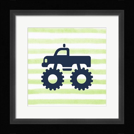Framed Monster Truck Graphic Green Part III Print