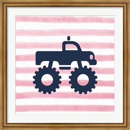 Framed Monster Truck Graphic Pink Part I Print