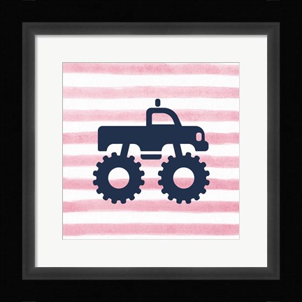 Framed Monster Truck Graphic Pink Part I Print
