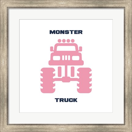 Framed Monster Truck Graphic Pink Part II Print