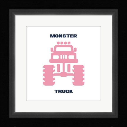Framed Monster Truck Graphic Pink Part II Print