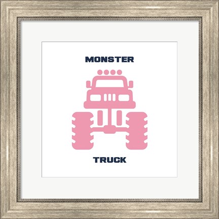 Framed Monster Truck Graphic Pink Part II Print