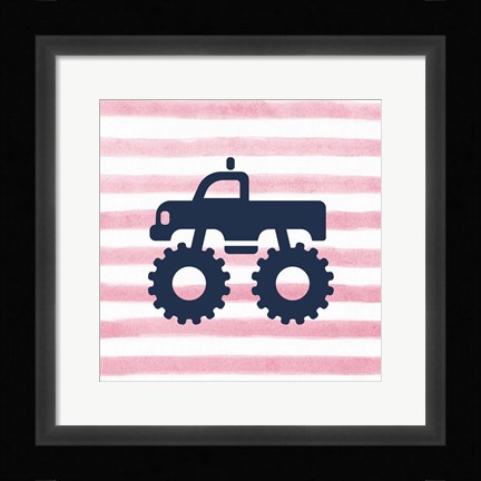 Framed Monster Truck Graphic Pink Part III Print