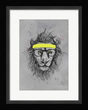 Framed Hipster Lion Print