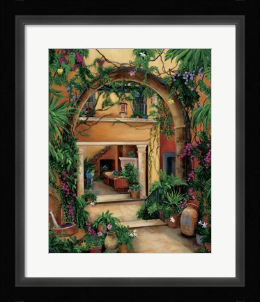 Framed Hacienda Courtyard Print