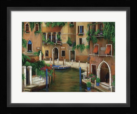 Framed Hotel On The Canal Print