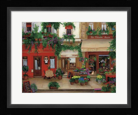 Framed Le Bistro Rouge Print