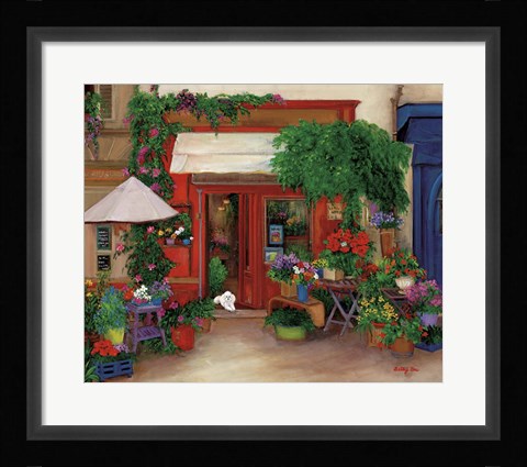 Framed Red Flower Shop Print