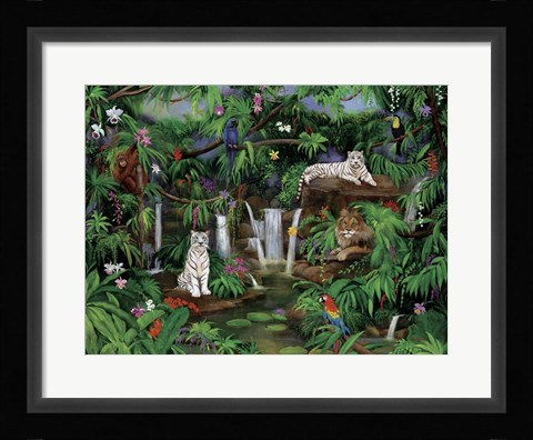 Framed White Tigers Print