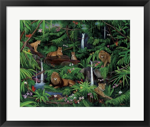 Framed Den Of Lions Print