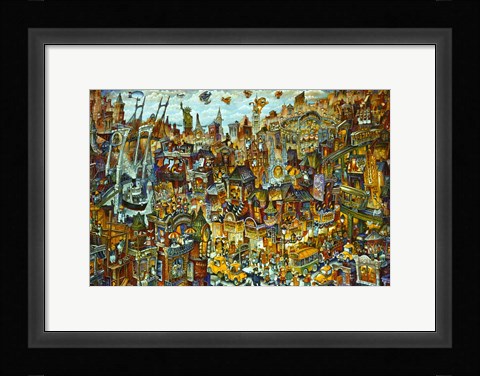 Framed Cat City 2 Print