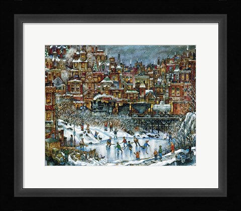 Framed Hockey Train Print
