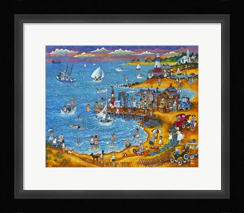 Framed Fishing Pier Print