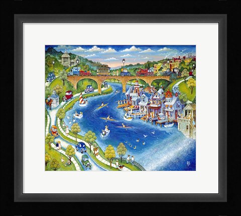 Framed Boathouse Row Print