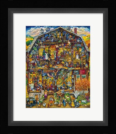 Framed Antique Barn Print