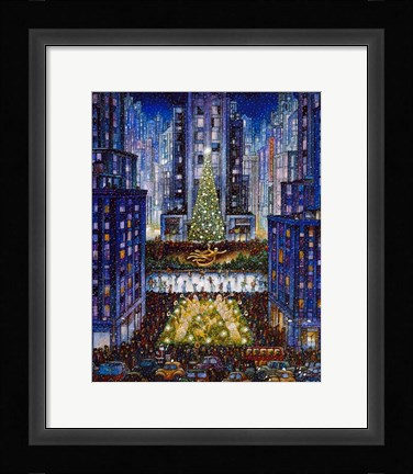 Framed Rockefeller Center 2 Blue Print