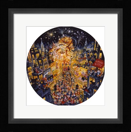 Framed New Years Cats Print