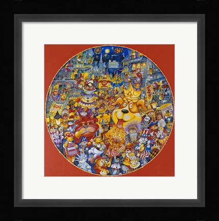 Framed Mardis Gras Dogs Print