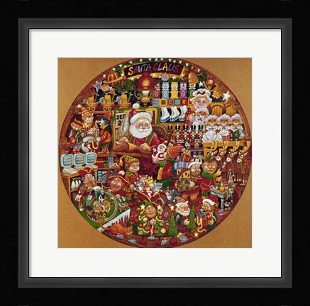 Framed Santa Claus Workshop Print