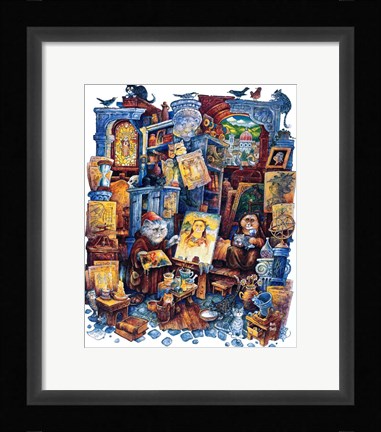 Framed Mona Cat Print