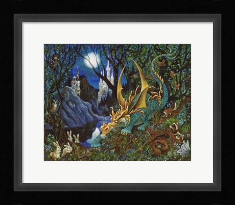 Framed Moon Dragon Print