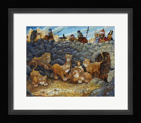 Framed Daniel In Lions Den Print